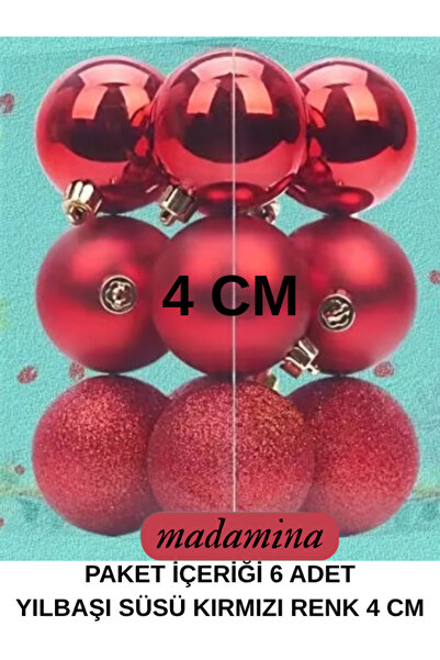 madamini 6 bucăți de ornamente pentru brad de Crăciun, 4 cm, cu sclipici și s...