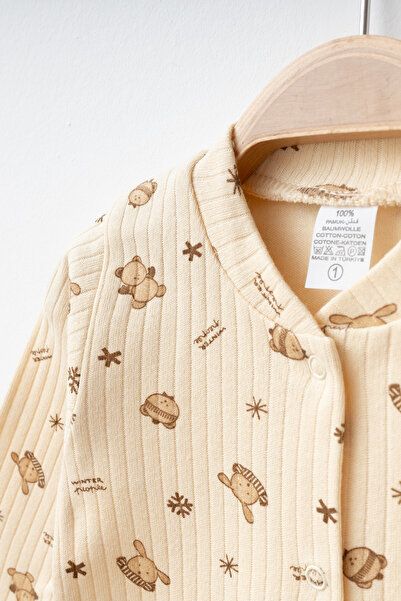 yukobaby bebeğiniz için en doğalı BEBEK WİNTER BEAR 3-6-9 AY PAMUKLU MANŞETŞİZ TULUM YENİDOĞAN HASTANE ÇIKIŞI BEBEK KIYAFETİ YK8795