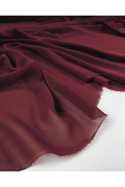 Kumaş Parça Шифон темно-червоного кольору (ширина 145 см x довжина 250 см)