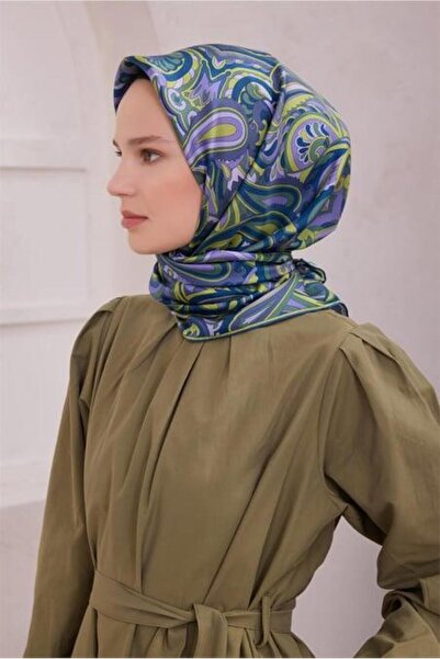 Belli Eșarfă din mătase pură Tivil IST 4222 - 59 Mov cu model etnic