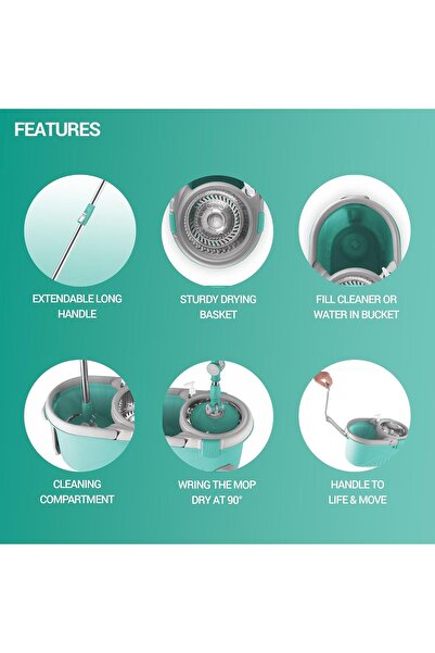 Spotzero by Milton Royal Rotary Mop from Spotzero by Milton, Aqua Green (Steel Ranger)