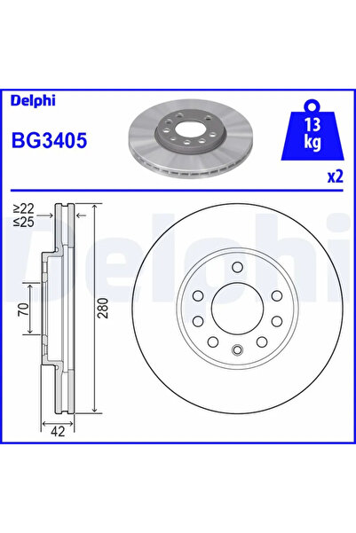 DELPHİ Disc Frana Opel Astra F/Astra G/Astra H Vauxhall Astra Model 4/Meriva ...