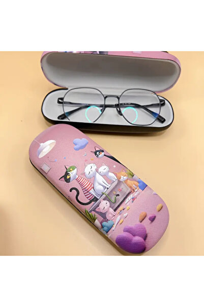 Safari Sevimli Kedi Temalı Gözlük Kutusu – Basınca Dayanıklı, Taşınabilir Ser...