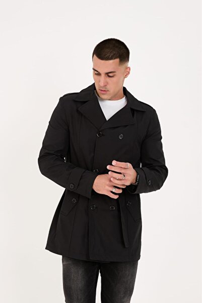 ModaZareef Erkek Düğmeli Mevsimlik Trençkot