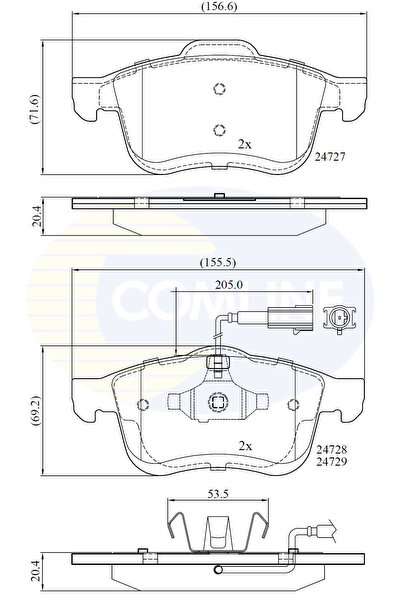 Comline Set Placute Frana Frana Disc Chrysler Delta Fiat Doblo Cargo/Doblo Bu...