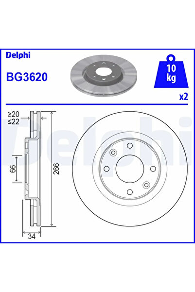 DELPHİ Disc Frana Citroen Berlingo / Berlingo First Microbus/C3 1/C3 2 Peugeo...