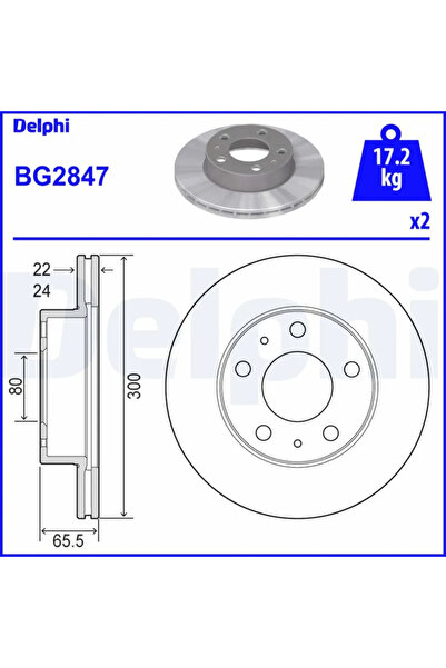 DELPHİ Спирачен диск Citroen Jumper 1 Bus/Jumper 1 Каросерия/Jumper 1 Платфор...
