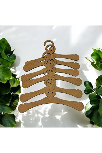 AYIŞIĞI DESİNG Ahşap mdf çocuk askısı 6 ADET minik sevimli askılık hayvan fig...