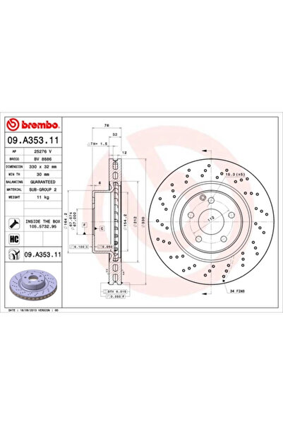 Brembo Disc Frana Mercedes-Benz S-Class