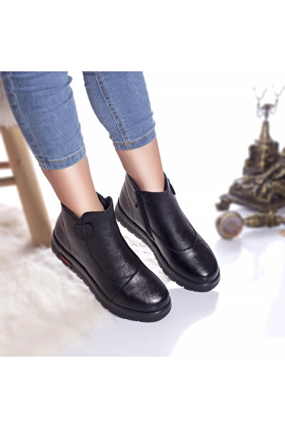 Botinelli Flat boots, black faux fur leather, 38