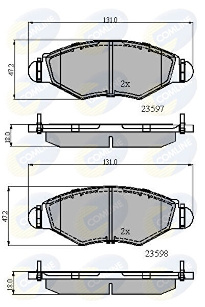 Comline Комплект накладки дискови спирачки Citroen Xsara Peugeot 206/306