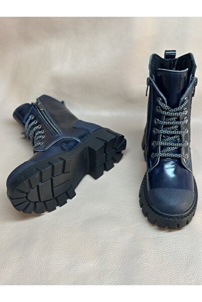 MUYİBU Hakiki Deri Filet Kız Çocuk Sıcak Astar Kışlık Bot