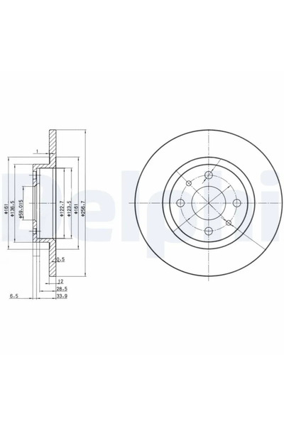 DELPHİ Disc Frana Alfa Romeo 145/155 Fiat 500/Punto/Tempra