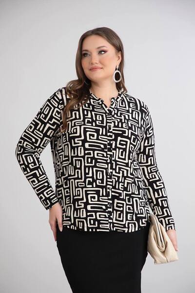 TUSSE Elegant Classic Front Button Shirt Look Viscose Relaxed Fit Plus Size Blouse