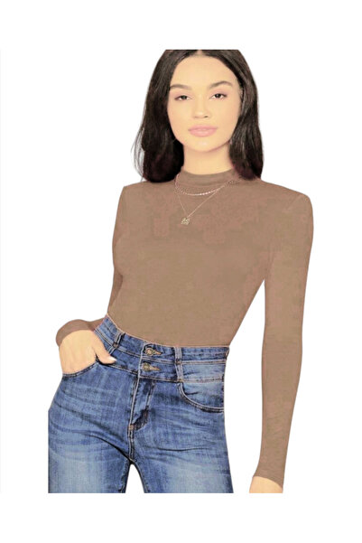 Star Fashion Bluza dama, stilmaleta, cu guler inalt pe gat, material fin