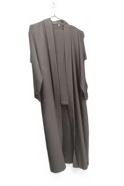 Elegant Black balloon blazer crepe abaya