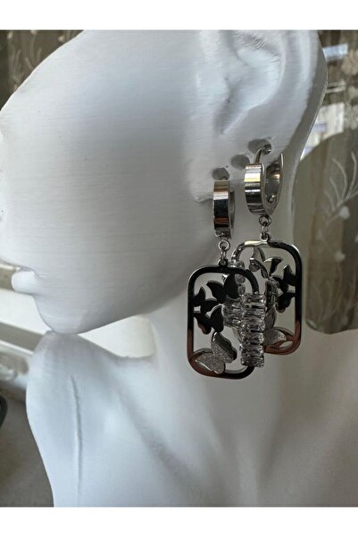 PINARIN TAKI DÜNYASI AKSESUAR 316L Steel Butterfly Model Zircon Stone Women's...