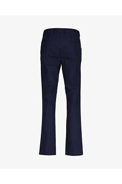 Gant Men's Navy Blue Slim Fit Casual Herringbone Trousers