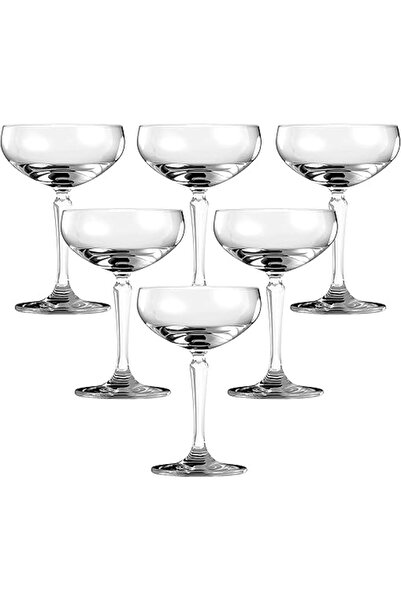 The Bros طقم كونيكشن كوبيه من 6 كؤوس كوكتيل شمبانيا شفافة سعة 215 مل