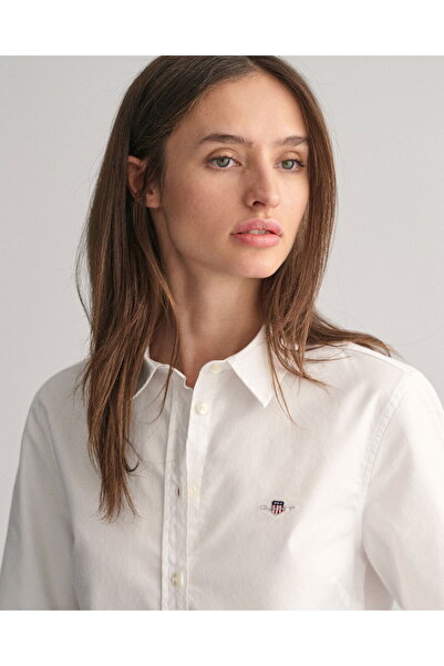 Gant Women's White Slim Fit Classic Collar Oxford Shirt