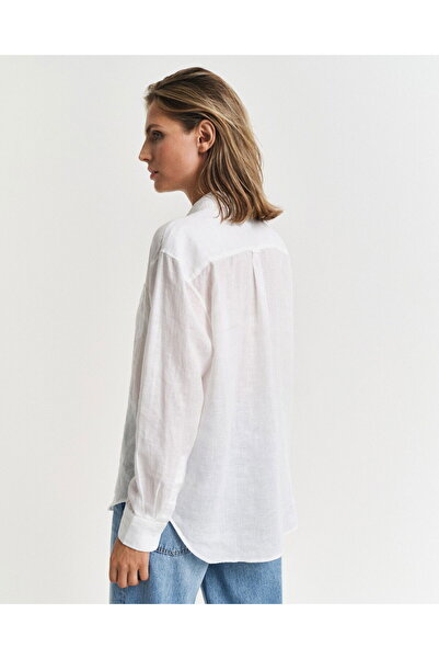 Gant Women's White Relaxed Fit Classic Collar Shirt