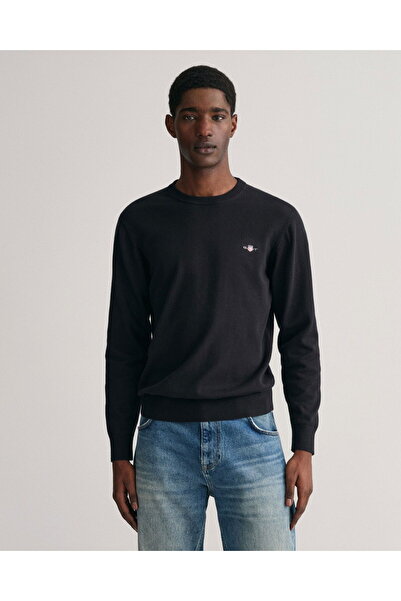 Gant Men's Black Regular Fit Crew Neck Sweater