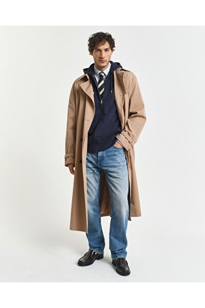 Gant Men's Navy Blue Regular Fit Zippered Sweatshirt