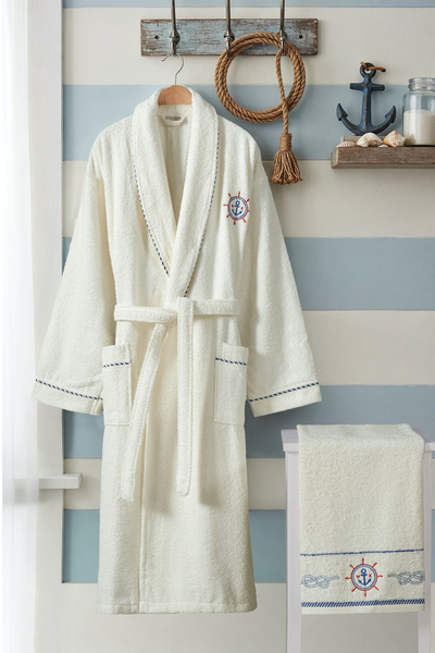 Coton Delux 💫 %100 Pamuklu Havlulu Erkek Bornoz Takımı