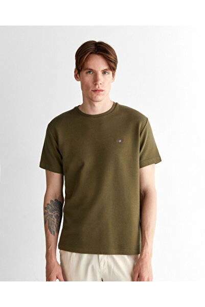 Gant Men's Green Regular Fit Crew Neck T-Shirt