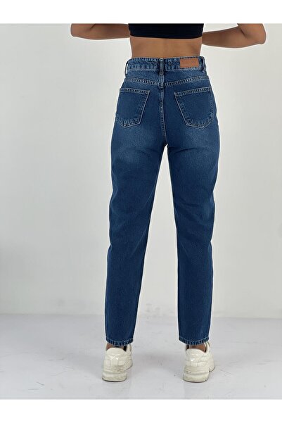 Miss Poem Women's High Waist Mom Jean Pants