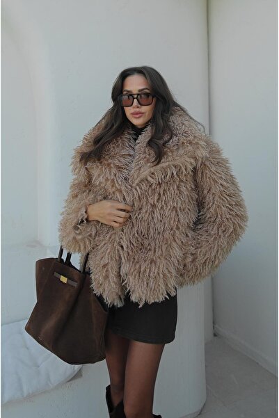 Havoş Beige Powell Faux Fur Jacket