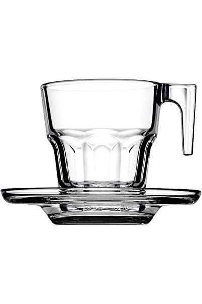 The Bros أكواب إسبريسو كازابلانكا مع صحن - مجموعة من 12 كوبًا زجاجيًا شفافًا