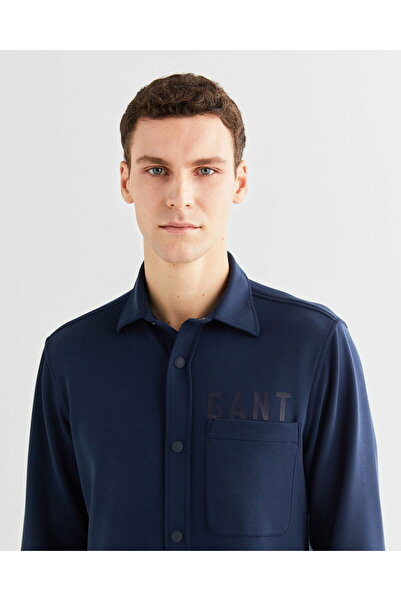 Gant Men's Navy Blue Regular Fit Logo Shirt