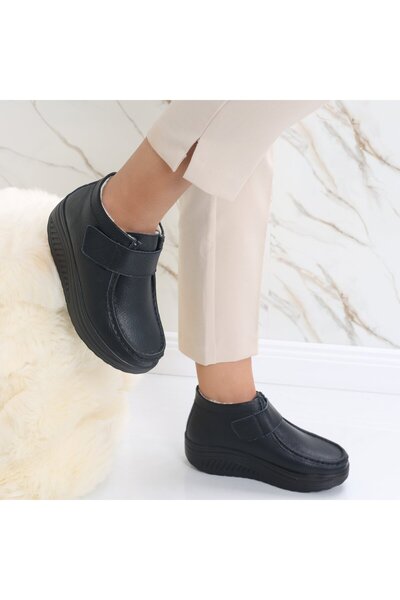 Botinelli Women's Black Fur-lined Boots Made of Genuine Leather Dasian, 36