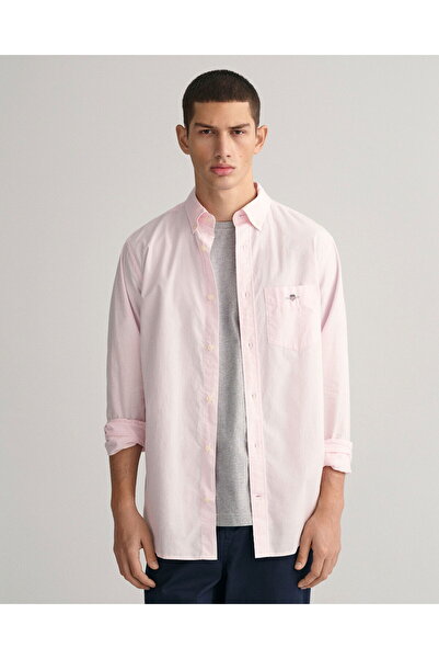 Gant Men's Pink Regular Fit Button down Collar Poplin Shirt