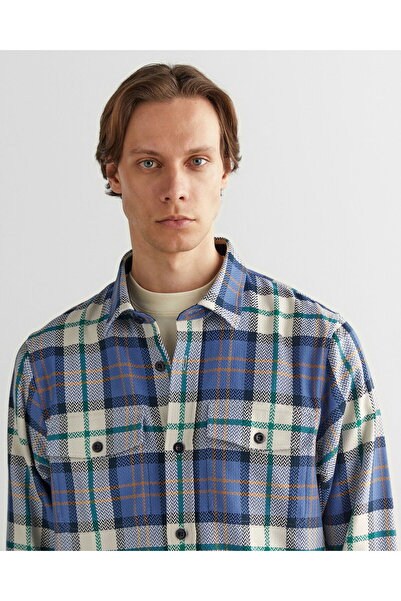 Gant Men's Blue Regular Fit Checkered Shirt