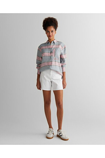 Gant Women's Gray Classic Collar Striped Shirt