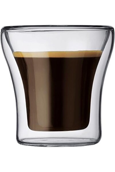 The Bros طقم زجاج شفاف مزدوج الجدار سعة 0.1 لتر، قطعتين