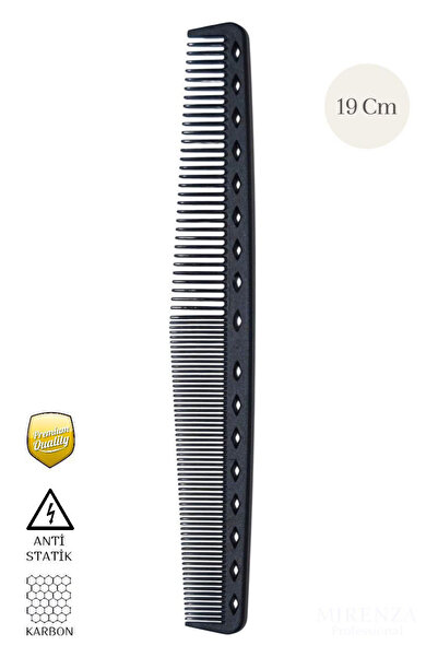 mirenza cosmetic Επαγγελματική χτένα κομμωτηρίου - Μαύρη χτένα από άνθρακα