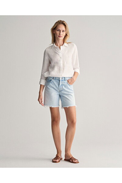 Gant Women's White Regular Fit Classic Collar Linen Shirt