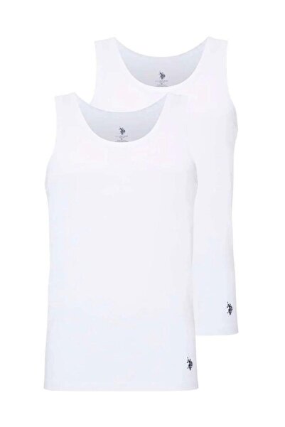 U.S. Polo Assn. Erkek Siyah 2 'Li Atlet %100 Pamuk -Kutulu -BEYAZ-TLY80U4A41