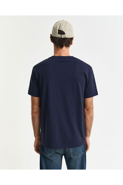 Gant Men's Navy Blue Regular Fit Crew Neck T-Shirt