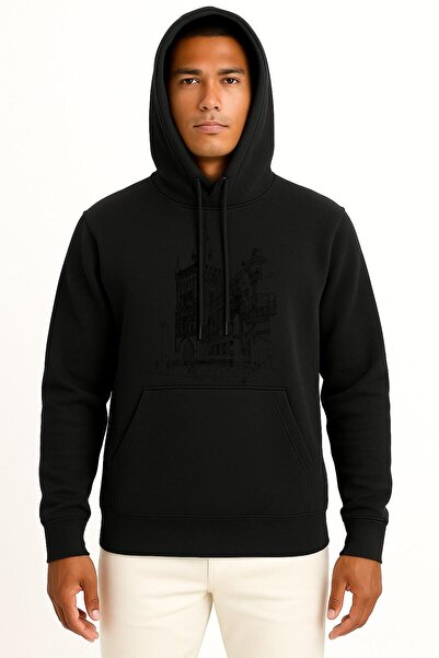 Bahriyeli Collection cu glugă Old Town Prague Elements - Hanorac unisex cu design pe piept din Republica Cehă tricou