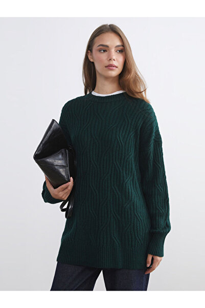 LC Waikiki Crew Neck Self Patterned Women's Knitwear Sweater