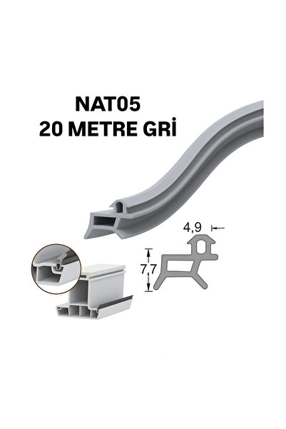DKF CONTA 5mm gri nat05 kapı ve pencere fitili 20 metre