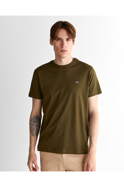 Gant Men's Green Regular Fit Crew Neck T-Shirt