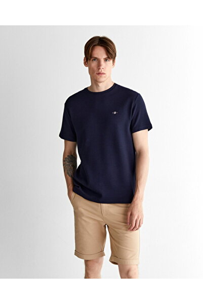 Gant Men's Navy Blue Regular Fit Crew Neck T-Shirt