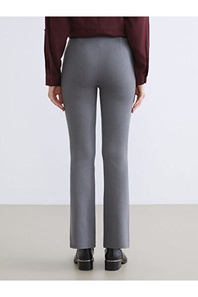 LC Waikiki Anthracite Extra Slim Fit Flared Women's Trousers