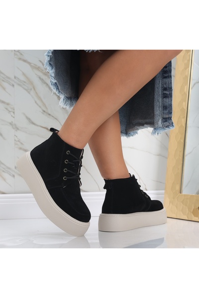 Botinelli Women's Black Boots Made of Suede Leather Jida, 41