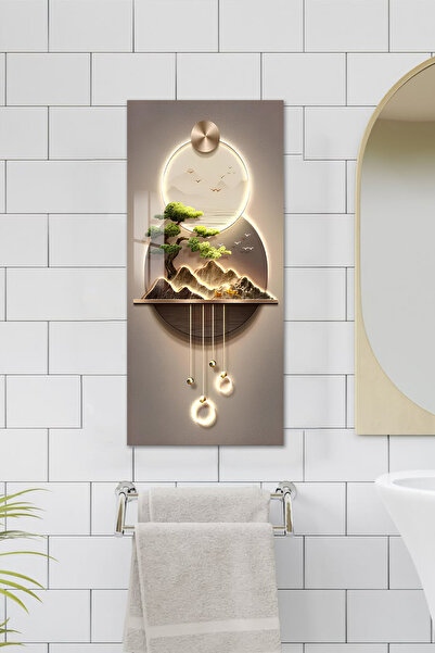 kutuTR Doğa ve Işık Dengesi Temalı Temperli Cam Dik Tablo 30x60 cm Ebadında UV Baskı - DCT031